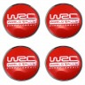 комплект колпачков центрального отверстия со стикером WRC (64/60/6) хром+красный